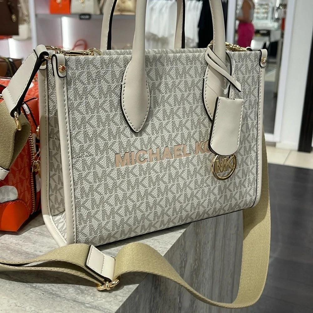 Michael Kors Mirella Small Signature Logo Crossbody Shopper TZ XBODY Bag LT CRM